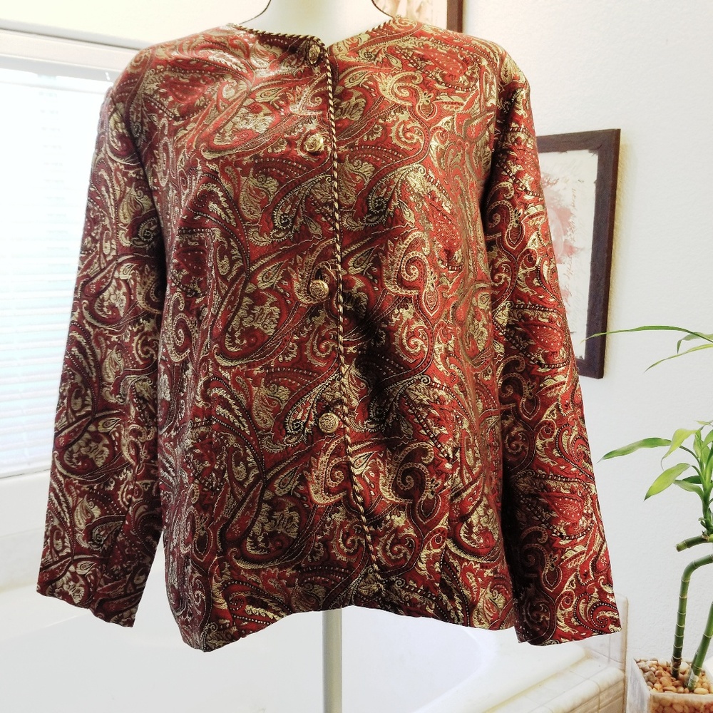⭐️3/$15⭐️ Dress Jacket Maroon & Gold 18/20